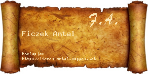 Ficzek Antal névjegykártya
